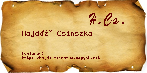 Hajdú Csinszka névjegykártya